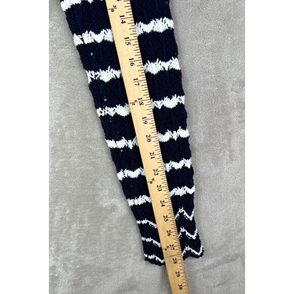 House Of Harlow 1960 Navy & White Cropped Knit Cardigan Sweater Button Front L - Picture 12 of 16